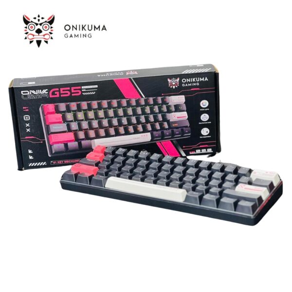 ONiKUMA G55 RGB MECHANiCAL GAMiNG KEYBOARD BLACK BROWN SWiTCH 103