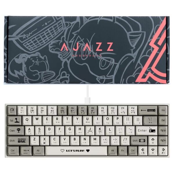 AJAZZ AK680 RGB MECHANiCAL GAMiNG KEYBOARD BLUE SWiTCH GRAY-WHiTE 104