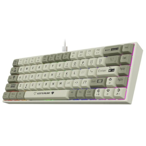 AJAZZ AK680 RGB MECHANiCAL GAMiNG KEYBOARD BLUE SWiTCH GRAY-WHiTE 106