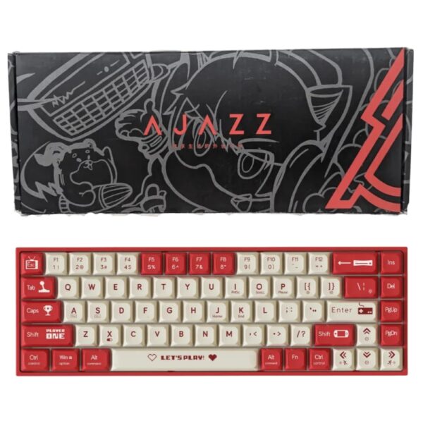 AJAZZ AK680 RGB MECHANiCAL GAMiNG KEYBOARD BLUE SWiTCH RED-WHiTE 101