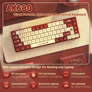 AJAZZ AK680 RGB MECHANiCAL GAMiNG KEYBOARD BLUE SWiTCH RED-WHiTE 20