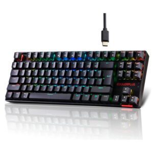 COOLERPLUS RGB MECHANICAL GAMiNG KEYBOARd WiTH 87 BLUE KEYs 102