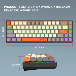 HXSJ K88 RGB MECHANiCAL GAMiNG KEYBOARD WiTH 68 BLUE SWiTCH 1