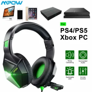 MPOW EG10 GAMiNG HEADSET WiTH NOiCE CANCELiNG MiC BKGN 1 (4)