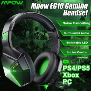 MPOW EG10 GAMiNG HEADSET WiTH NOiCE CANCELiNG MiC BKGN 1 (6)