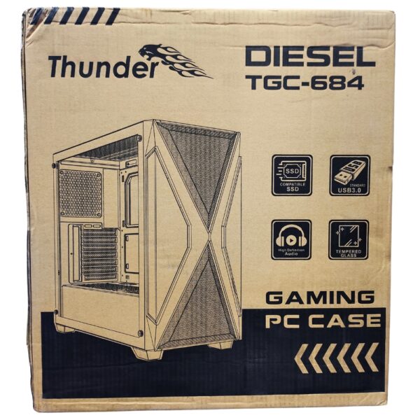 THUNDER DiESEL RGB GAMiNG CASE TGC-684 ATX WiTH 3X ARGB FAN 8