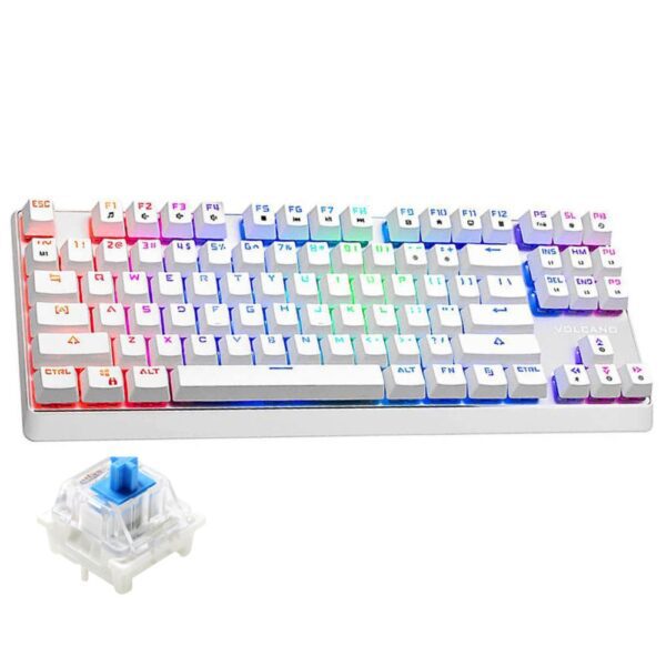 MODECOM VOLCANO RGB GAMiNG MECHANiCAL KEYBOARD LANPARTY WHT 201