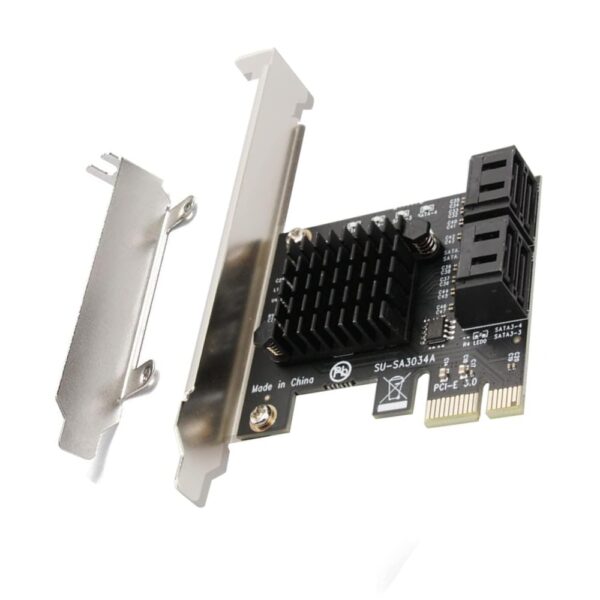 4 PORT SATA CARD PCIe 3.0 6Gbps CONTROLLER EXPANSION CARD 5