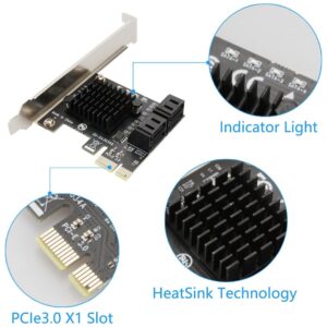 4 PORT SATA CARD PCIe 3.0 6Gbps CONTROLLER EXPANSION CARD 7