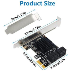 4 PORT SATA CARD PCIe 3.0 6Gbps CONTROLLER EXPANSION CARD 8