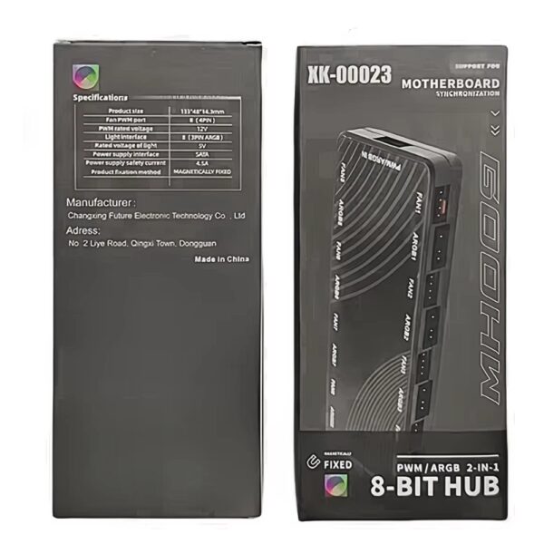 ARGB PWM FAN CONTROLLER 2-IN-1 HUB 5V 3-Pin REMOTE SATA PWR 13