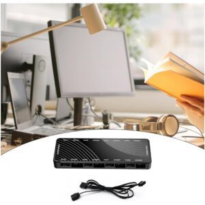 ARGB PWM FAN CONTROLLER 2-IN-1 HUB 5V 3-Pin REMOTE SATA PWR 3