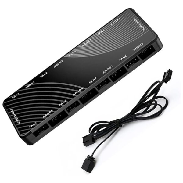 ARGB PWM FAN CONTROLLER 2-IN-1 HUB 5V 3-Pin REMOTE SATA PWR 5