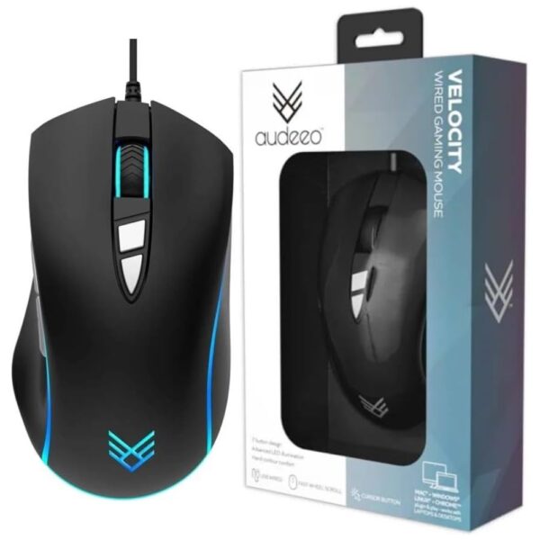 AUDEEO VELOCiTY USB RGB GAMING MOUSE BLACK 3600 DPI MiCE 7