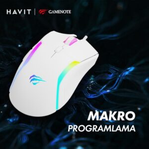 HAViT MS1033 USB RGB GAMING MOUSE PROGRAMABLE 8000DPI WHITE