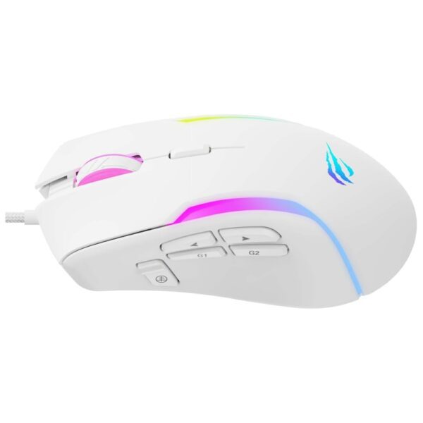 HAViT MS1033 USB RGB GAMING MOUSE PROGRAMABLE 8000DPI WHITE 1