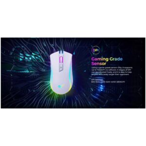 HAViT MS1034 USB RGB GAMING MOUSE PROGRAMABLE 4800DPI WHITE 10