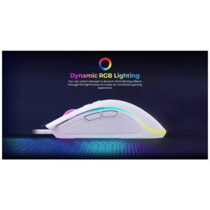 HAViT MS1034 USB RGB GAMING MOUSE PROGRAMABLE 4800DPI WHITE 12