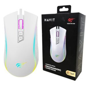 HAViT MS1034 USB RGB GAMING MOUSE PROGRAMABLE 4800DPI WHITE 14