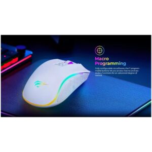HAViT MS1034 USB RGB GAMING MOUSE PROGRAMABLE 4800DPI WHITE 2
