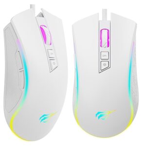 HAViT MS1034 USB RGB GAMING MOUSE PROGRAMABLE 4800DPI WHITE 4
