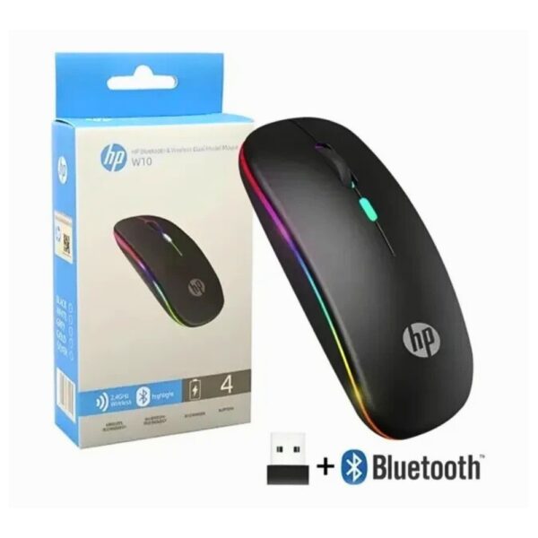 HP W10 RGB BLUETOOTH & WiRELESS MOUSE RECHARGEABLE TYPE-C 3