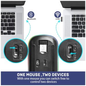 HP W10 RGB BLUETOOTH & WiRELESS MOUSE RECHARGEABLE TYPE-C 5