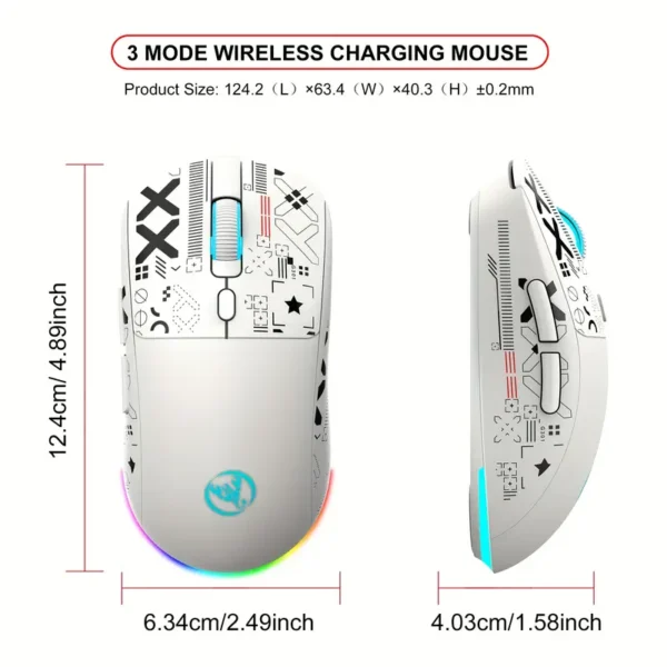 HXSJ T90 BLUETOOTH WiRELESS 2.4GHz MOUSE WHITE RECHARGEABLE 1