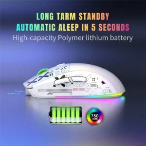 HXSJ T90 BLUETOOTH WiRELESS 2.4GHz MOUSE WHITE RECHARGEABLE 12