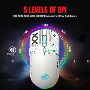 HXSJ T90 BLUETOOTH WiRELESS 2.4GHz MOUSE WHITE RECHARGEABLE 13