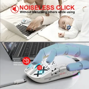HXSJ T90 BLUETOOTH WiRELESS 2.4GHz MOUSE WHITE RECHARGEABLE 16