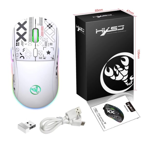 HXSJ T90 BLUETOOTH WiRELESS 2.4GHz MOUSE WHITE RECHARGEABLE 18
