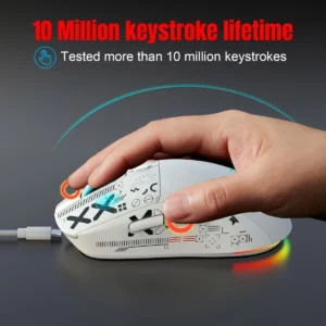HXSJ T90 BLUETOOTH WiRELESS 2.4GHz MOUSE WHITE RECHARGEABLE 9