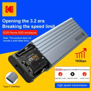 KODAK M.2 NVMe SSD ENCLOSURE-E020,10GBps, Type-C, USB 3.2 10