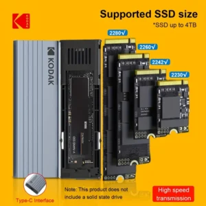 KODAK M.2 NVMe SSD ENCLOSURE-E020,10GBps, Type-C, USB 3.2 5