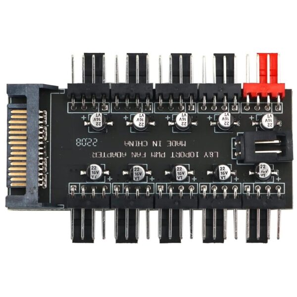PWM FAN CONTROLLER HUB WiTH SATA POWER SUPPLY 1 to 10 Fans 12