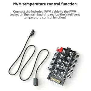 PWM FAN CONTROLLER HUB WiTH SATA POWER SUPPLY 1 to 10 Fans 3