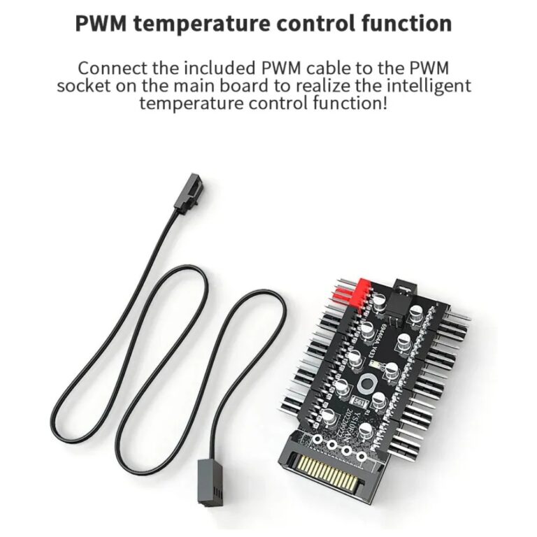 PWM FAN CONTROLLER HUB WiTH SATA POWER SUPPLY 1 to 10 Fans