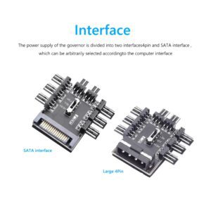 PWM FAN CONTROLLER HUB WiTH SATA POWER SUPPLY 1 to 8 Fan 6