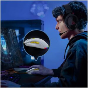 ZiDLi M85 USB RGB GAMING MOUSE 16000DPI WHITE WiRED