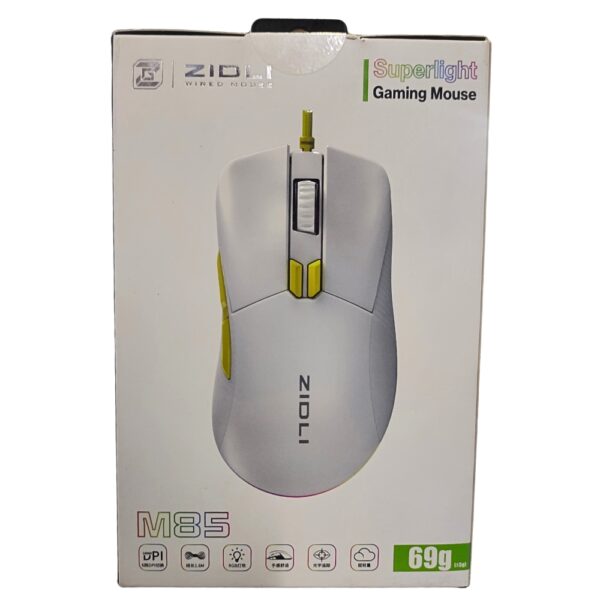 ZiDLi M85 USB RGB GAMING MOUSE 16000DPI WHITE WiRED 14