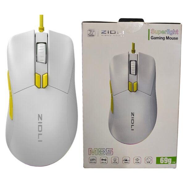 ZiDLi M85 USB RGB GAMING MOUSE 16000DPI WHITE WiRED 15