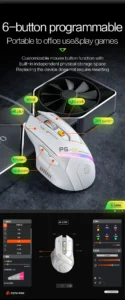iNPHiC PG1 RGB WIRED GAMING MOUSE 12800 DPI WITH SOFTWARE 14