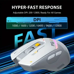 iNPHiC PG1 RGB WIRED GAMING MOUSE 12800 DPI WITH SOFTWARE 8