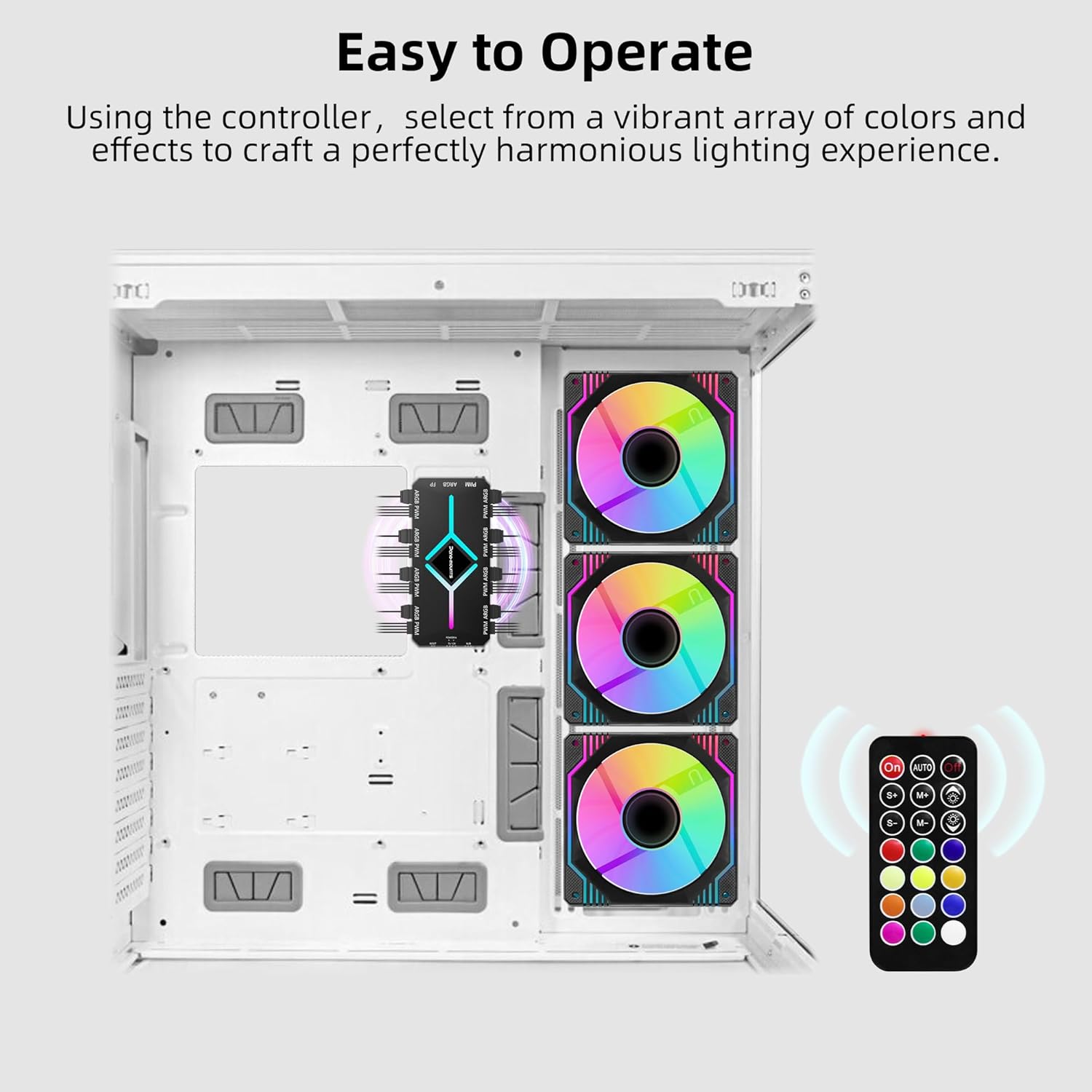 ARGB PWM FAN CONTROLLER HUB 5V 3-Pin REMOTE WITH SATA POWER