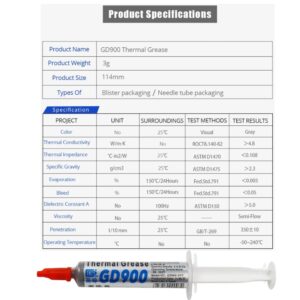 GD900 THERMAL PASTE 7g GREASE CONDUCTIVITY 4.8WM-K GRAY 15