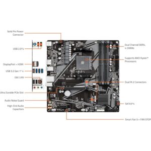 B550 AMD RYZEN MOTHERBOARD GiGABYTE B550M K MICRO ATX 6