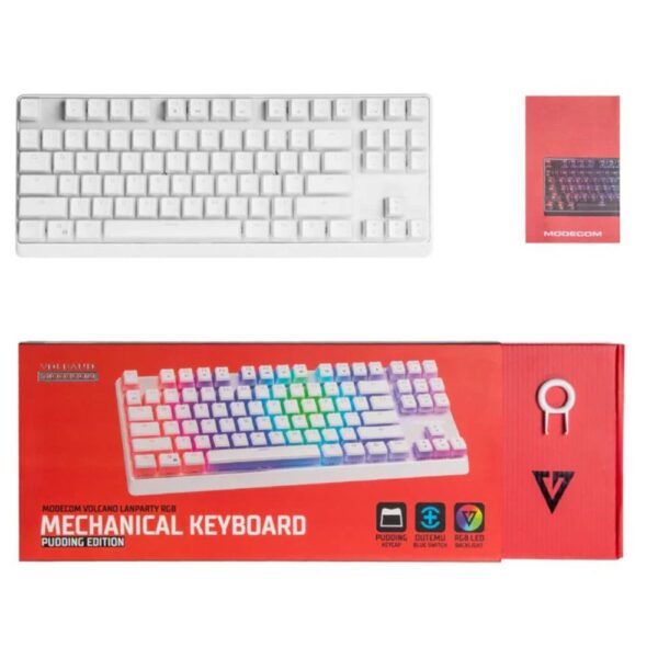 MODECOM VOLCANO RGB GAMiNG MECHANiCAL KEYBOARD PUDDiNG EDT white 2 (1)