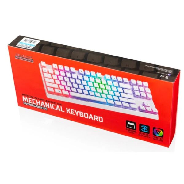 MODECOM VOLCANO RGB GAMiNG MECHANiCAL KEYBOARD PUDDiNG EDT white 2 (3)