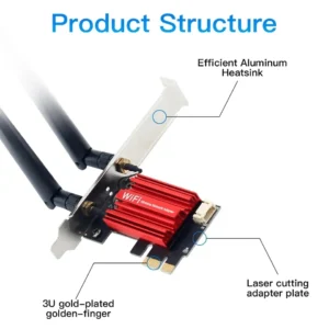 PCIe WiFi 6+BLUETOOTH 5.4 WIRELESS CARD FENVI AX900 2.45GHz 1